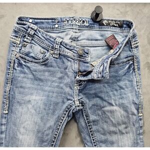 Rock & Roll Cowgirl Rival Low Rise Bootcut Medium Wash Blue 27x34 (28x32) WG5612
